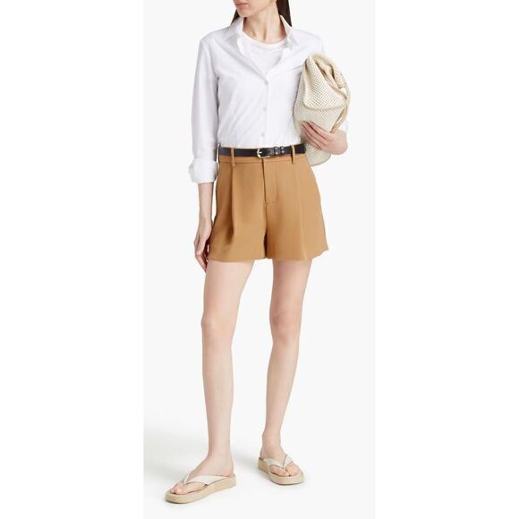 Vince Cady Hi-Waisted Polyester Short in Camel NWT Size 10 - Picture 2 of 8